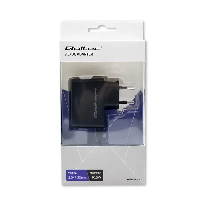 Zasilacz wtyczkowy Qoltec 10.5W | 5V | 2.1A | 3.5*1.35 | PartsPC.pl