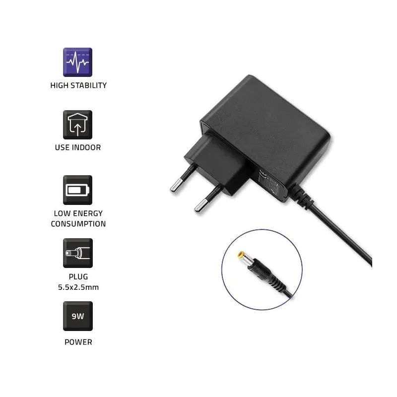 Zasilacz sieciowy Qoltec wtyczkowy 9W | 9V | 1A | 5.5*2.5 | PartsPC.pl