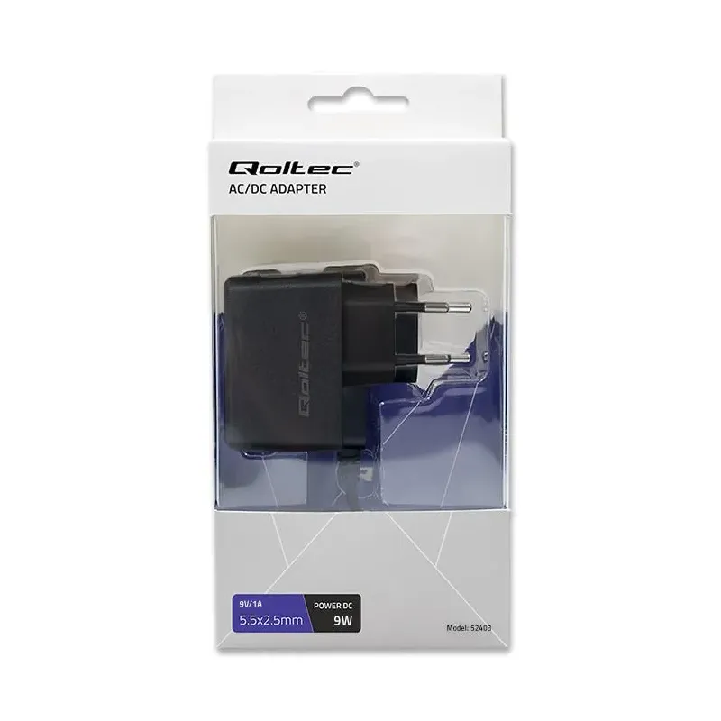 Zasilacz sieciowy Qoltec wtyczkowy 9W | 9V | 1A | 5.5*2.5 | PartsPC.pl