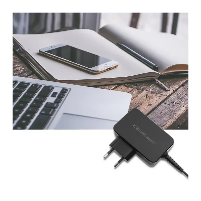 Ładowarka sieciowa Qoltec 65W | 5-20V | 3-3.25A | USB | PartsPC.pl