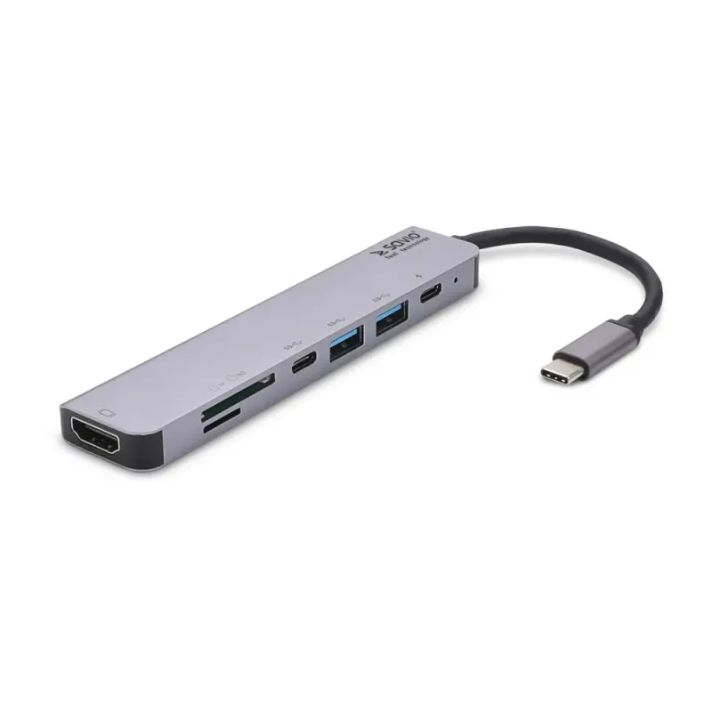 Hub USB 3.1 SAVIO AK-54 USB-C - 4 x USB-A szary | PartsPC.pl