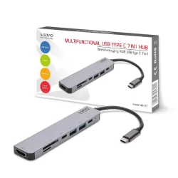 Hub USB 3.1 SAVIO AK-54 USB-C - 4 x USB-A szary | PartsPC.pl
