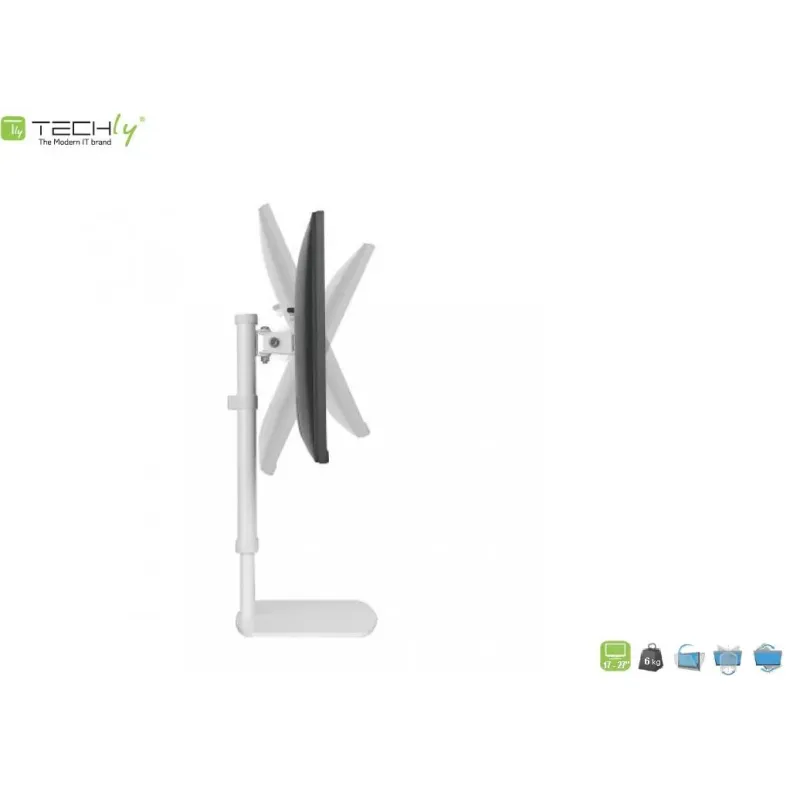 Uchwyt biurkowy Techly 17"-27", 6kg pionowy | PartsPC.pl