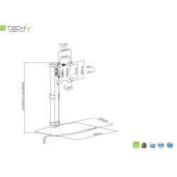 Uchwyt biurkowy Techly 17"-27", 6kg pionowy | PartsPC.pl