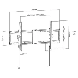 Uchwyt ścienny Techly 43"-90", 70kg slim | PartsPC.pl