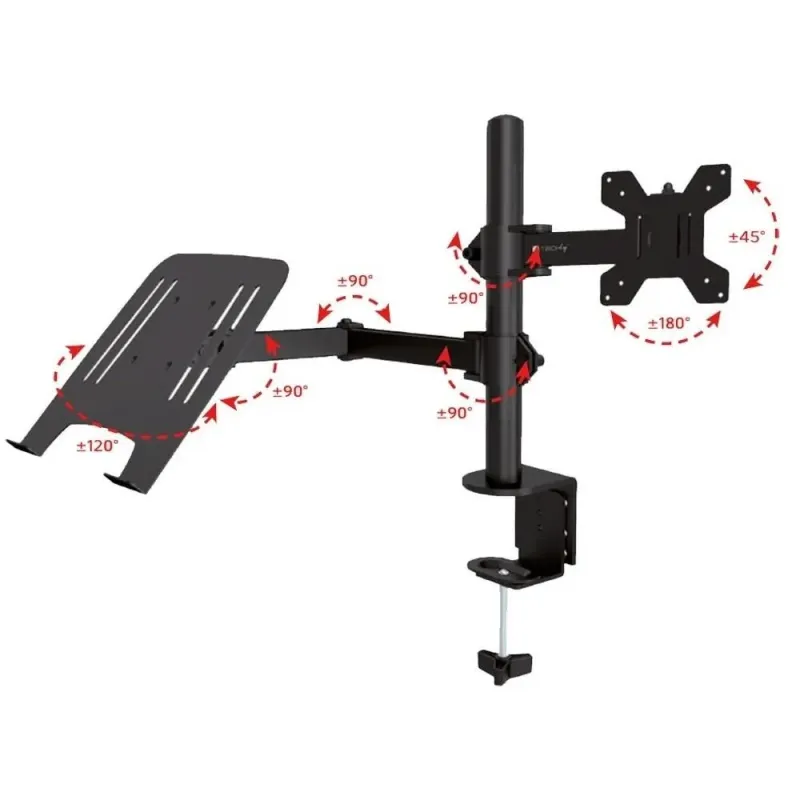 Uchwyt biurkowy Techly 13'-32", z półką na laptopa | PartsPC.pl