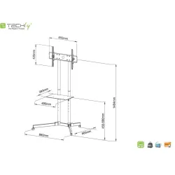 Stojak mobilny Techly 30"-65", 60kg regulowany | PartsPC.pl