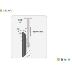 Uchwyt sufitowy Techly 32"-55", 50kg regulowany | PartsPC.pl