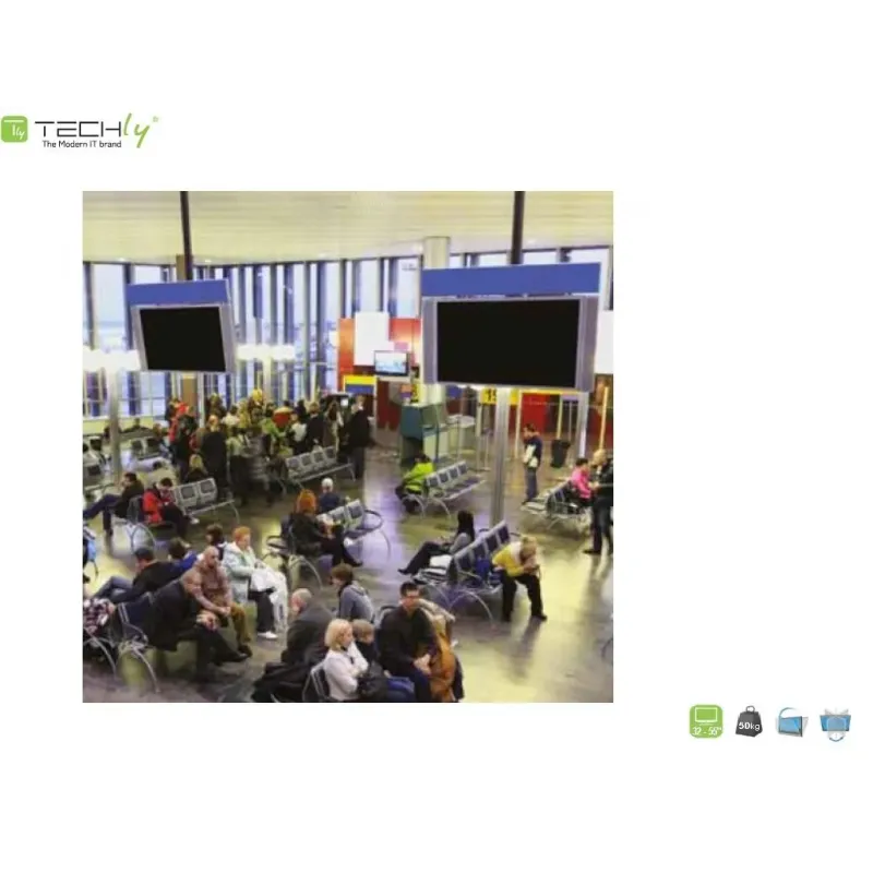 Uchwyt sufitowy Techly 32"-55", 50kg regulowany | PartsPC.pl