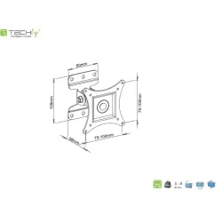 Uchwyt ścienny Techly 13"-30", 23kg obrotowy | PartsPC.pl