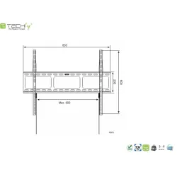 Uchwyt ścienny Techly 42"-80", 60kg slim | PartsPC.pl