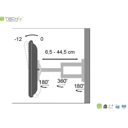 Uchwyt ścienny Techly LCD/LED 19"-37" 25kg, | PartsPC.pl
