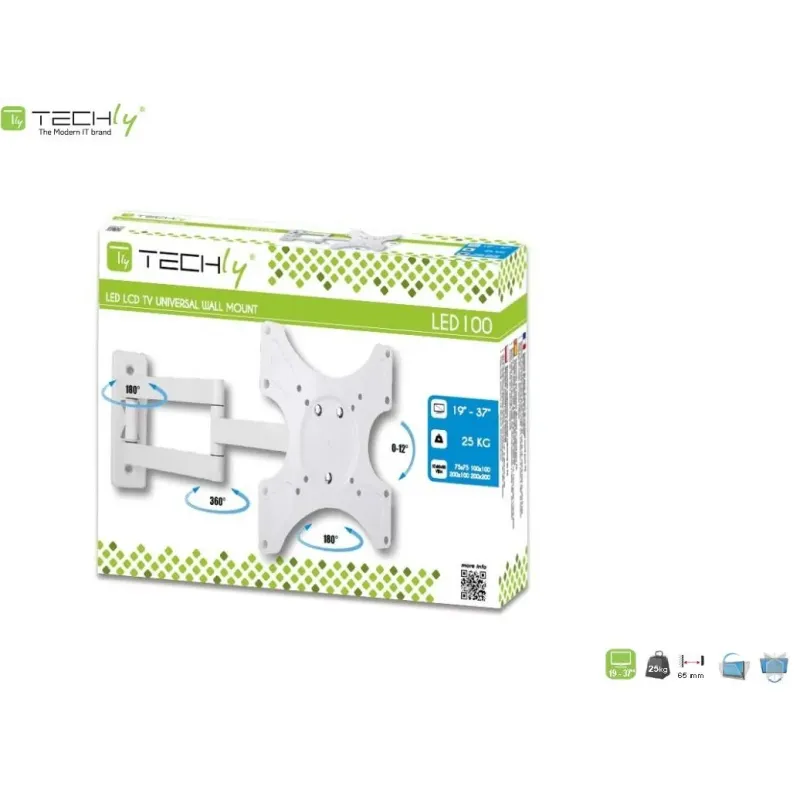 Uchwyt ścienny Techly LCD/LED 19"-37" 25kg, | PartsPC.pl