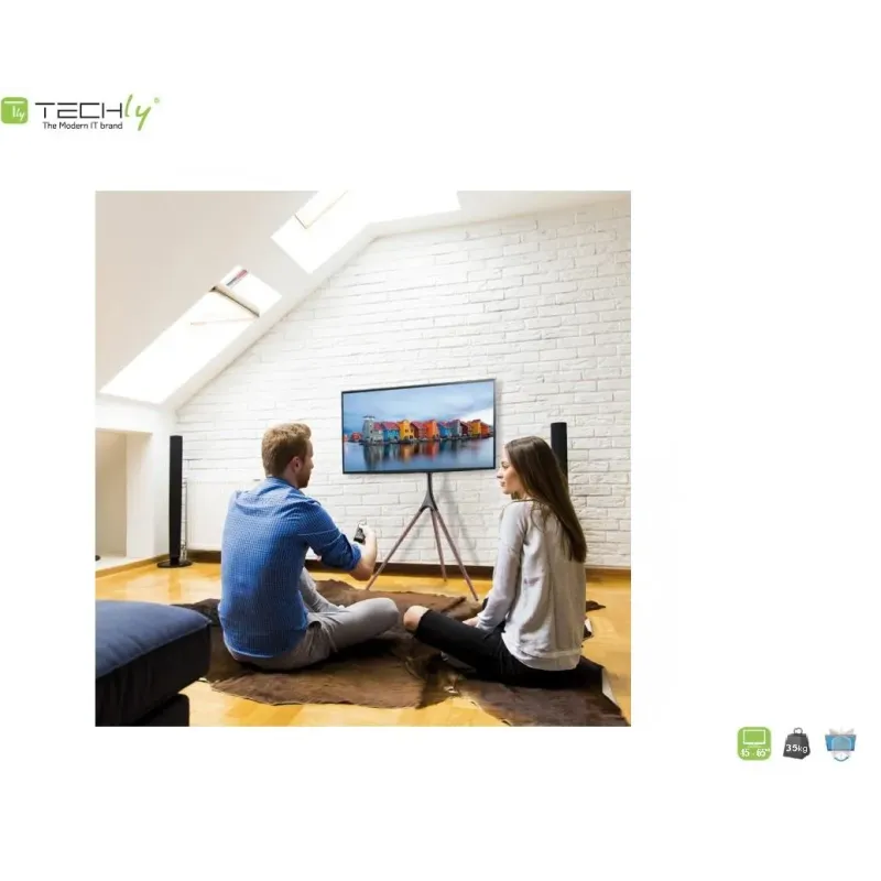 Stojak podłogowy Techly 45"-65", 35kg drewno | PartsPC.pl