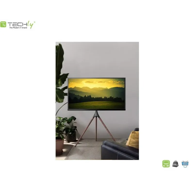 Stojak podłogowy Techly 45"-65", 35kg drewno | PartsPC.pl