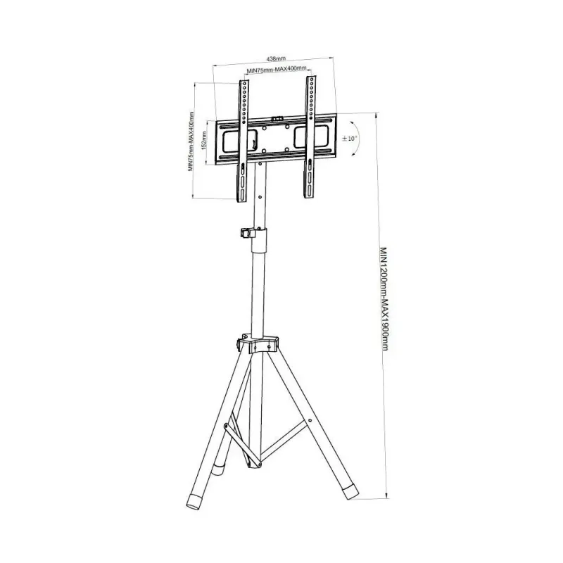 Stojak podłogowy Techly 17"-60" 35kg Tripod | PartsPC.pl