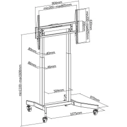 Stojak mobilny Techly 55''-100'', 120 kg, elektryczna | PartsPC.pl
