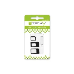 Adapter Techly karty SIM (nano, micro) + kluczyk | PartsPC.pl