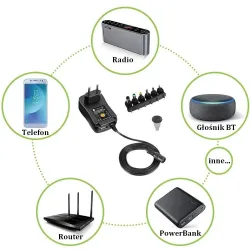 Zasilacz sieciowy Techly Uniwersalny Regulowany 3-12V | PartsPC.pl
