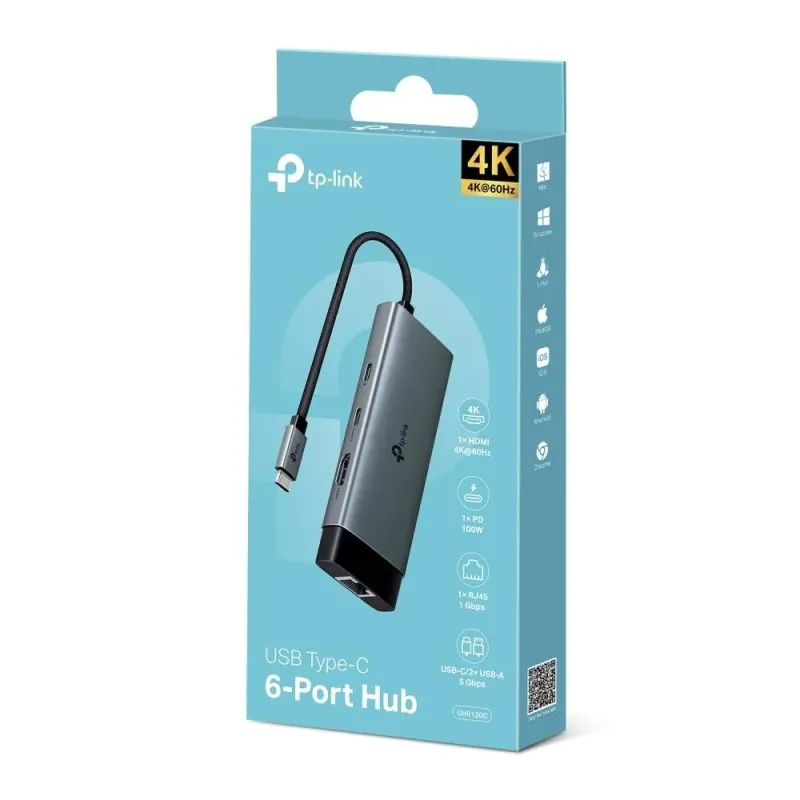 Hub USB TP-Link UH6120C 2+2xUSB 3.0 + HDMI + RJ45 | PartsPC.pl