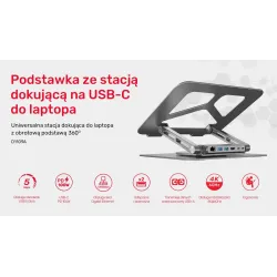 Podstawka pod laptop UNITEK D1109A HUB USB-C, HDMI, 4K, | PartsPC.pl