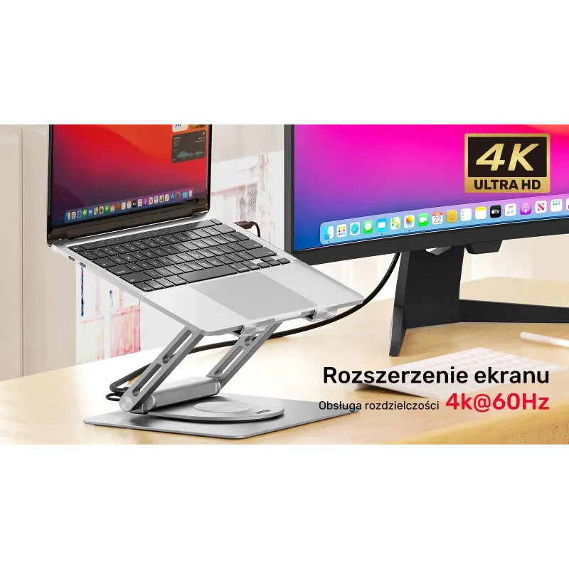 Podstawka pod laptop UNITEK D1109A HUB USB-C, HDMI, 4K, | PartsPC.pl