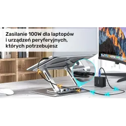 Podstawka pod laptop UNITEK D1109A HUB USB-C, HDMI, 4K, | PartsPC.pl