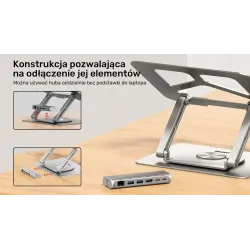 Podstawka pod laptop UNITEK D1109A HUB USB-C, HDMI, 4K, | PartsPC.pl