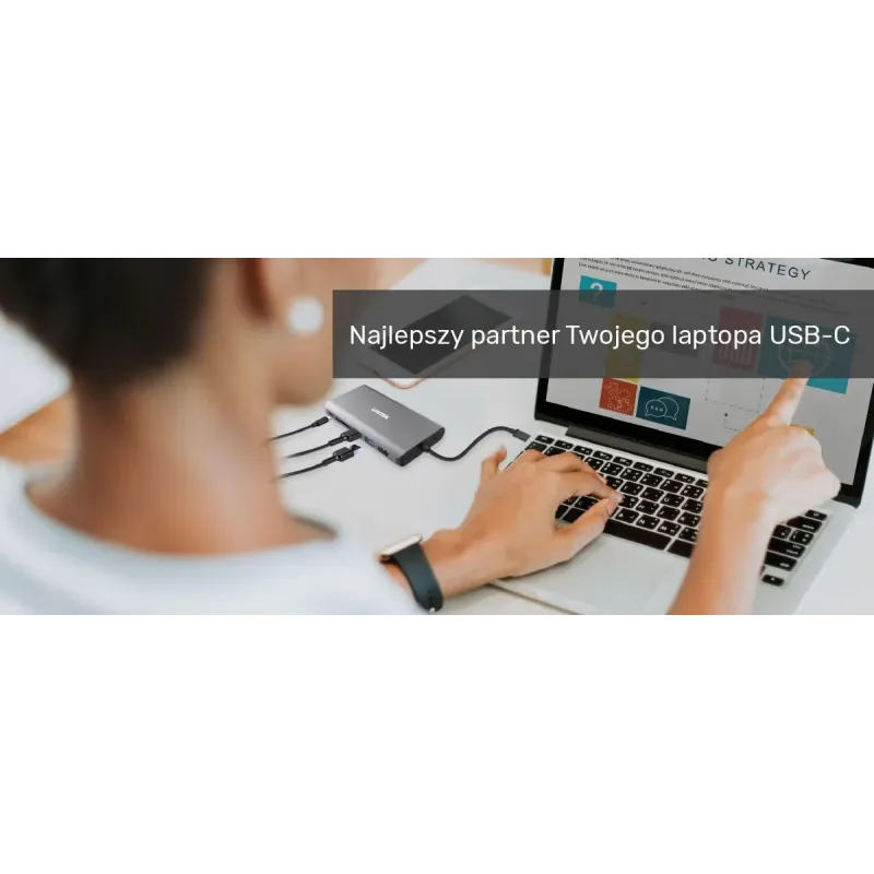 Hub USB-C Unitek D1019B 3.1 8w1, Power Delivery 100W | PartsPC.pl