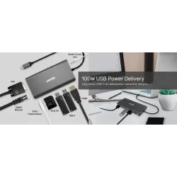 Hub USB-C Unitek D1019B 3.1 8w1, Power Delivery 100W | PartsPC.pl