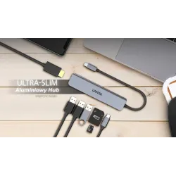 Hub USB-C Unitek H1118A 7w1, HDMI 4K, 3x USB-A, USB-C PD | PartsPC.pl