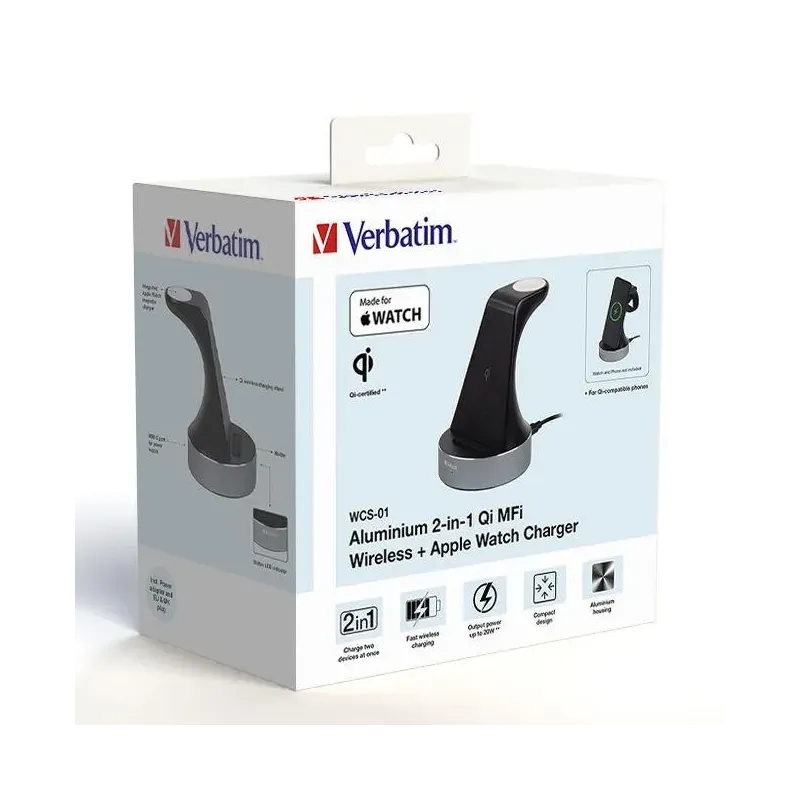 Podstawka ładująca Verbatim WCS-01 2w1 Apple Watch iPhone | PartsPC.pl