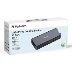 Stacja dokująca Verbatim USB-C Pro CDS-15 2xHDMI DP | PartsPC.pl