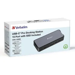 Stacja dokująca Verbatim USB-C Pro CDS-15SSD 2xHDMI DP | PartsPC.pl