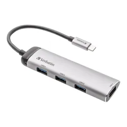 Hub USB Verbatim Multi Port 4x USB 3.0 1x USB-C | PartsPC.pl