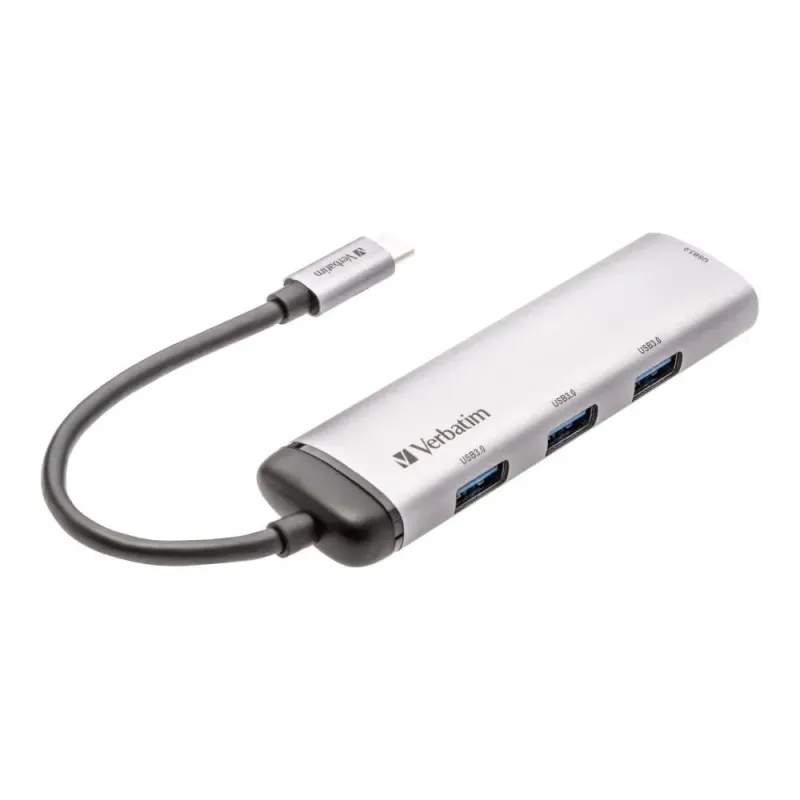 Hub USB Verbatim Multi Port 4x USB 3.0 1x USB-C | PartsPC.pl