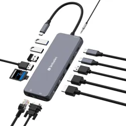 Hub USB Verbatim Multi Port CMH-14: 1x USB-C PD, 3xUSB-A | PartsPC.pl