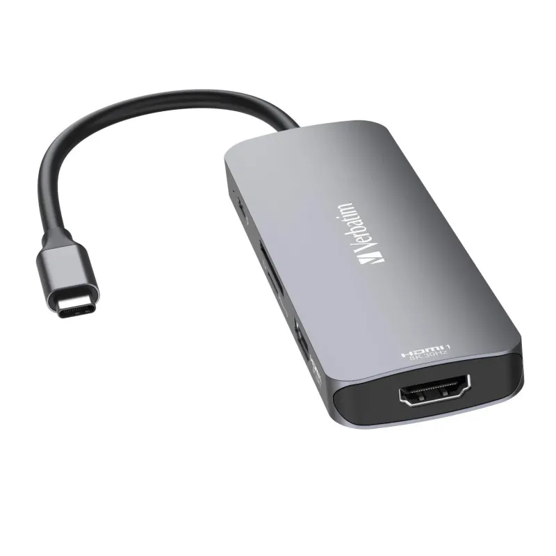 Hub USB Verbatim Multi Port CMH-08: 1x USB-C PD, 3xUSB-A | PartsPC.pl