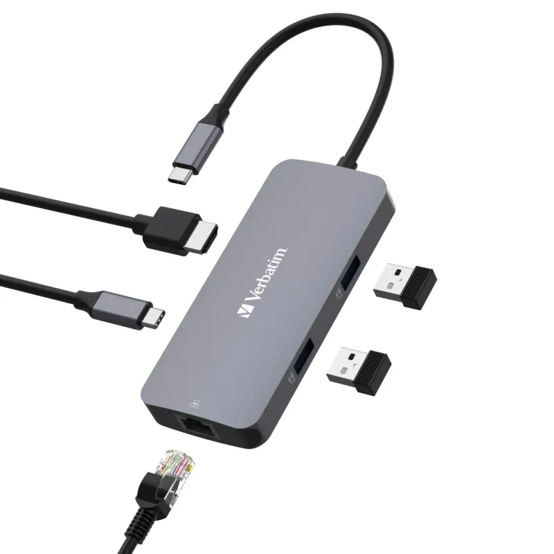 Hub USB Verbatim Multi Port CMH-05: 1x USB-C PD, 2xUSB-A | PartsPC.pl