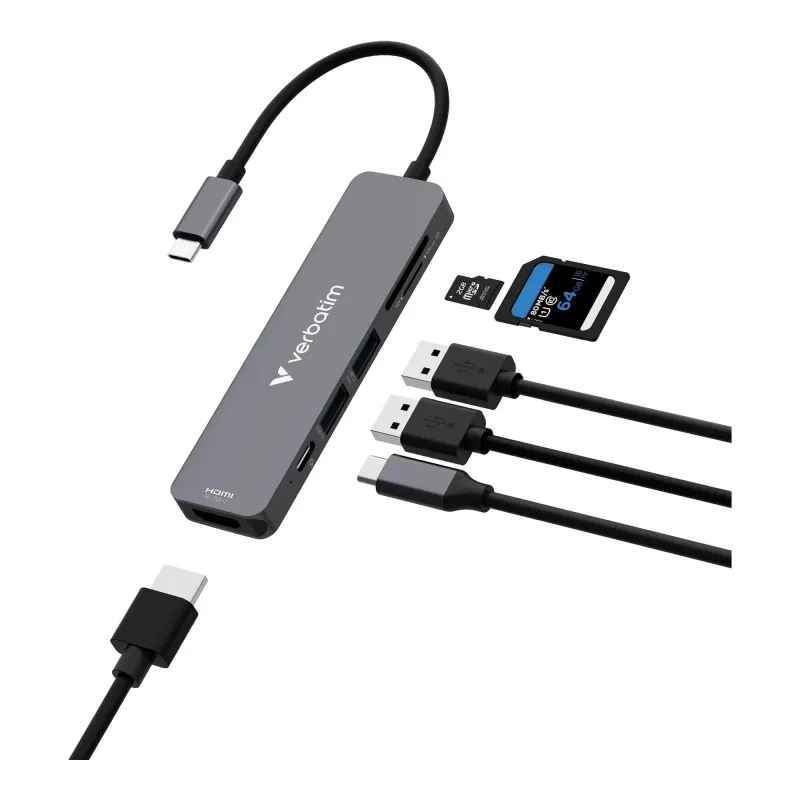 Hub USB Verbatim Multi Port Essentials USB-C PD, USB-A | PartsPC.pl