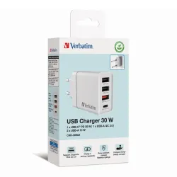 Ładowarka sieciowa Verbatim 1xUSB-C PD 20W 1xUSB-A QC | PartsPC.pl