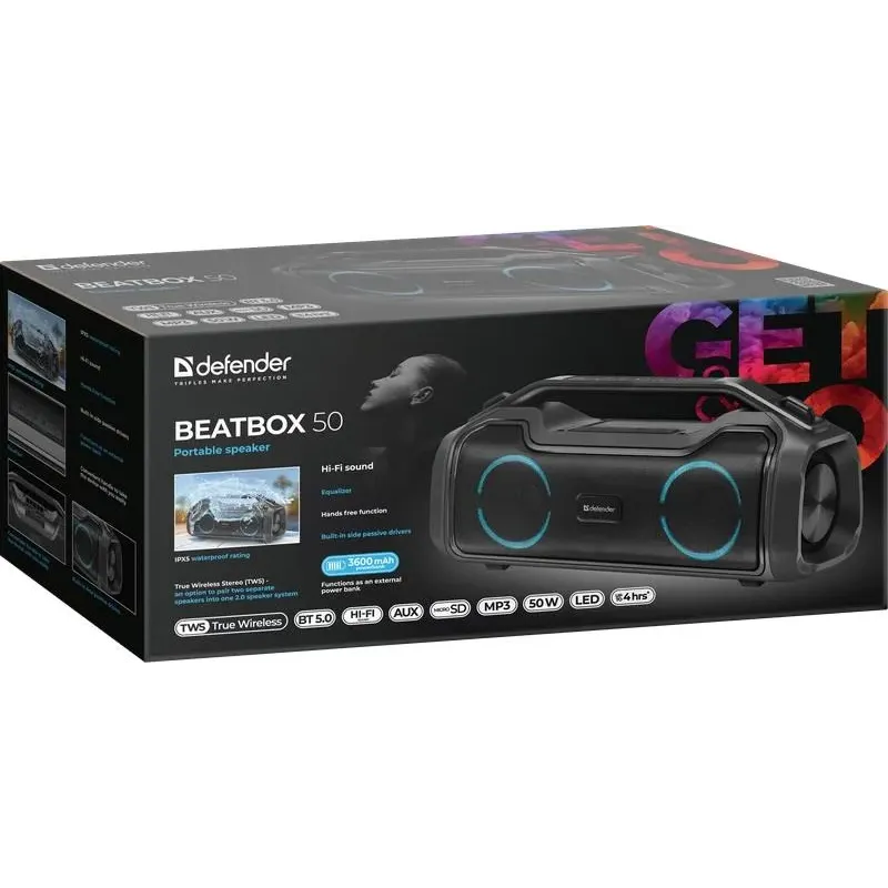 Głośnik Defender BEATBOX 50 Bluetooth 50W | PartsPC.pl
