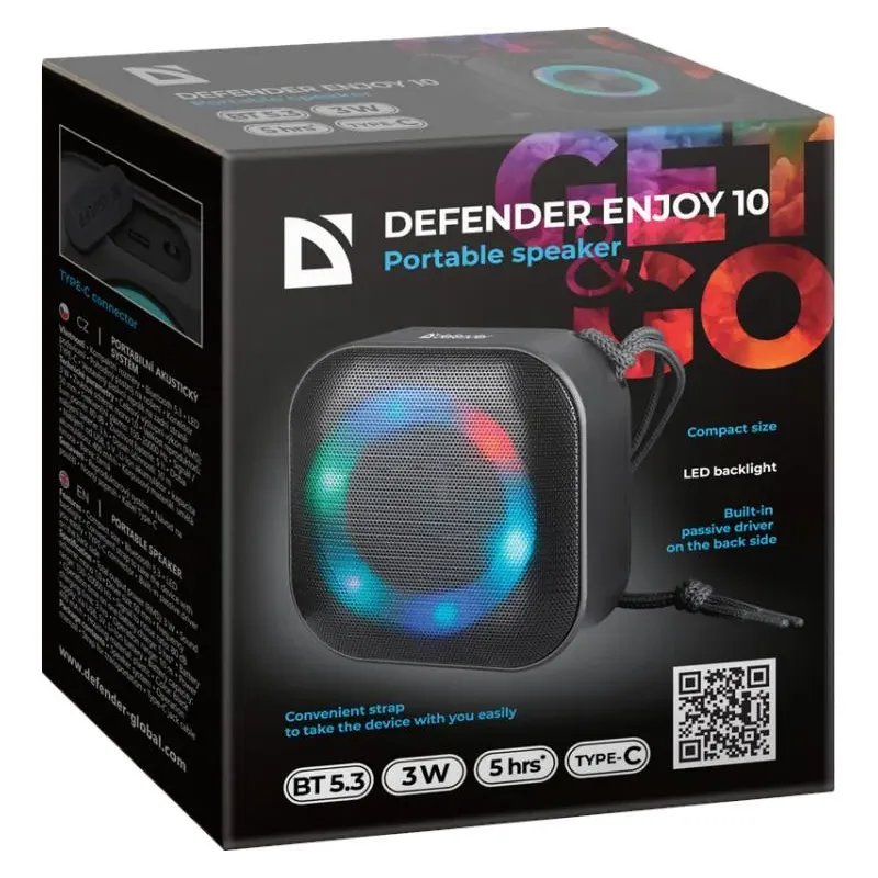 Głośnik Defender Enjoy 10 Bluetooth 3W BT/LED | PartsPC.pl