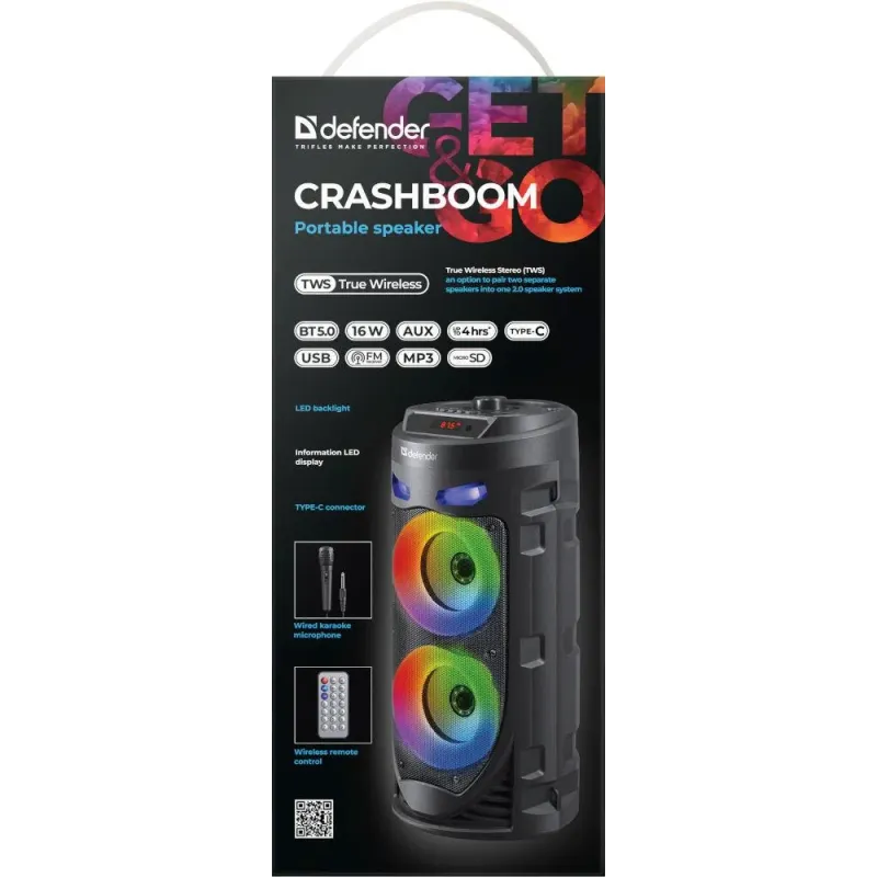 Głośnik Defender CRASHBOOM Bluetooth 16W | PartsPC.pl
