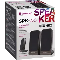 Głośniki Defender SPK-225 2.0 4W USB szaro-czarne | PartsPC.pl