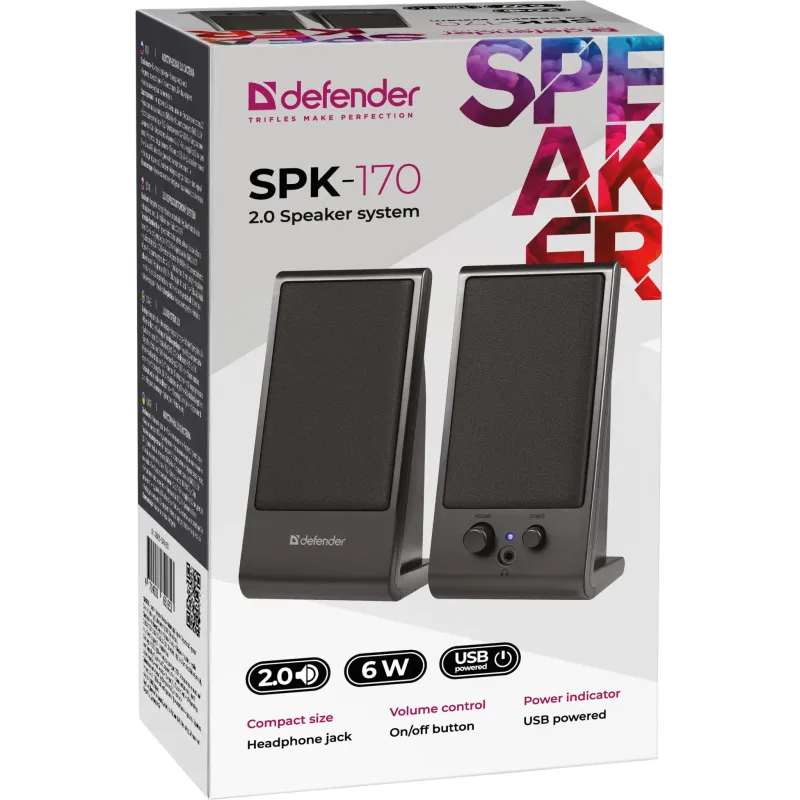 Głośniki Defender SPK-170 2.0 6W USB | PartsPC.pl