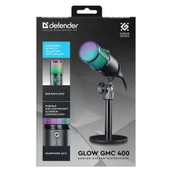 Mikrofon przewodowy Defender GLOW GMC 400 ze statywem | PartsPC.pl