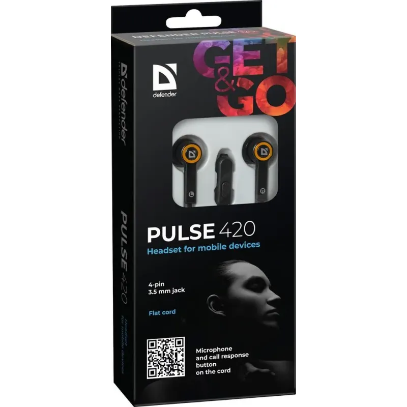 Słuchawki z mikrofonem Defender PULSE 420 douszne 4-pin | PartsPC.pl