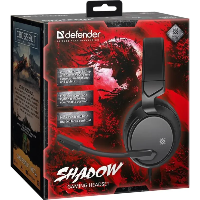 Słuchawki z mikrofonem Defender SHADOW Gaming Soft Touch | PartsPC.pl