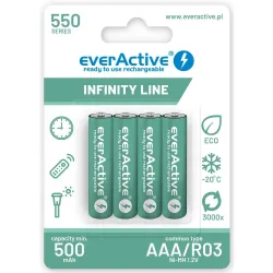 Akumulatorki AAA / R03 everActive Ni-MH 550 mAh ready to | PartsPC.pl